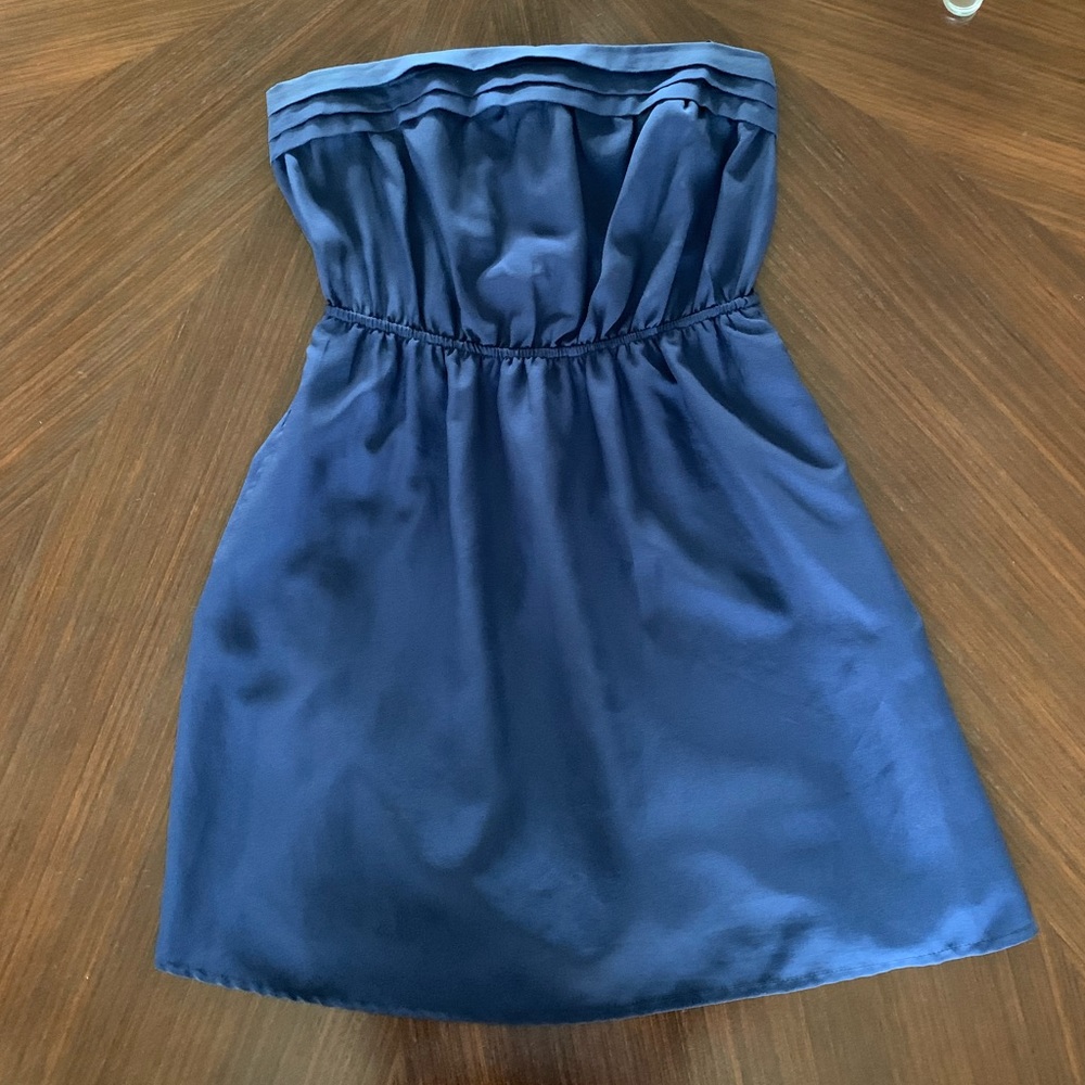 Navy Strapless, Flowy Dress